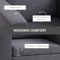 HOMCOM Poltroncina da Camera Salotto Relax Elegante Moderna Tessuto Imbottita 81 × 73 × 78cm Grigio Scuro(m-6)