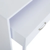 HOMCOM Scrivania Tavolo Porta PC con due Ripiani con Ruote in Legno MDF 100 x 36 x 88cm Bianco(m-8)