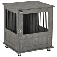 PawHut Dog Crate Table for Medium and Large Dogs with Magnetic Door for Indoor Use, 60 x 55 x 70 cm, Grey(m-1)