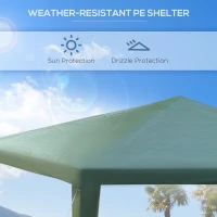 Outsunny 2.7m x 2.7m Garden Gazebo Marquee Party Tent Wedding Canopy Outdoor(Green)(m-4)