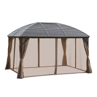 Outsunny Paviljoen tuintent opvouwbare tent partytent waterdicht met 4 dubbele zijwanden(m-11)