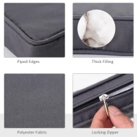 Outsunny Polyester Set Of 2 Garden Chair Cushion Grey(m-4)