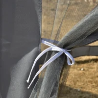 Outsunny® pawilon ogrodowy pawilon altana ogrodowa 6-kątna namiot imprezowy namiot ogrodowy namiot na uroczystości namiot poliester + metal, kolor szary, 390 cm x 390 cm x 250 cm(m-8)