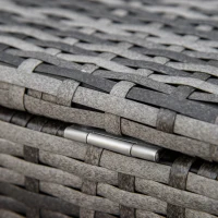 Outsunny meble ogrodowe z technorattanu zestaw wypoczynkowy 6 szt. Zestaw wypoczynkowy stal szary(m-10)