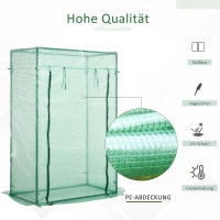 Outsunny Kas kweekkas tomatenkas koude kas met deur om op te rollen staal PE groen(m-4)