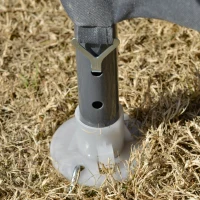 Outsunny® pawilon ogrodowy pawilon altana ogrodowa 6-kątna namiot imprezowy namiot ogrodowy namiot na uroczystości namiot poliester + metal, kolor szary, 390 cm x 390 cm x 250 cm(m-9)