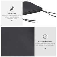 Outsunny Set of 6 Pcs Chair Cushion, 42Lx42Wx5T cm-Grey(m-6)