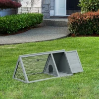 Klatka dla królików PawHut trójkątna z wybiegiem(m-9)