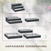 Outsunny stalen verhoogd bed 118cm x 118cm x 62cm(m-4)