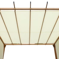 Outsunny Steel Frame Retractable Outdoor Garden Pergola Beige(m-8)