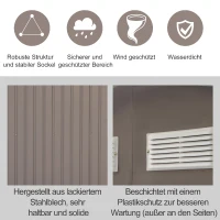 Outsunny domek narzędziowy szopa na narzędzia domek ogrodowy, żółty, 213 x 130 x 185 cm(m-7)