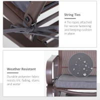 Outsunny Polyester Set Of 2 Garden Chair Cushion Grey(m-5)