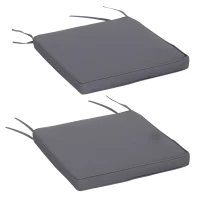 Outsunny Polyester Set Of 2 Garden Chair Cushion Grey(m-2)