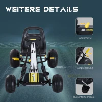 HOMCOM® SAMOCHÓD NA PEDAŁY GOKART DLA DZIECI OD 3 LAT czarny(m-6)