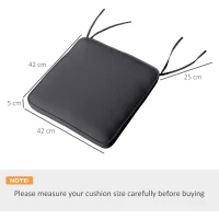 Outsunny Set of 6 Pcs Chair Cushion, 42Lx42Wx5T cm-Grey(m-3)