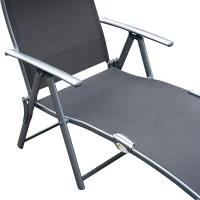 Outsunny Inklapbare ligstoel ligbed voor op het strand ligstoel tuin ligstoel ligbed voor op het strand ligbed voor buiten(m-7)