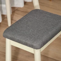 HOMCOM Dressing Table with Mirror and Stool, Vanity Makeup Desk Set with 2 Drawers, Cushioned Stool and Make-up Organizer for Bedroom and Dressing Room, White(m-10)