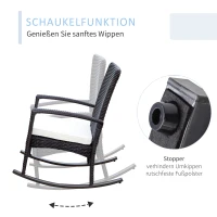 Fotel krzesło bujane ogrodowe rattan brązowe Outsunny(m-4)