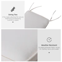 Outsunny Set of 6 Pcs Chair Cushion, 42Lx42Wx5T cm-Cream White(m-5)