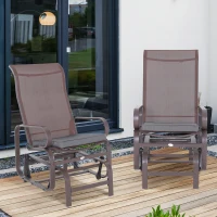 Outsunny Polyester Set Of 2 Garden Chair Cushion Grey(m-1)