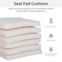 Outsunny Set of 6 Pcs Chair Cushion, 42Lx42Wx5T cm-Cream White(m-6)