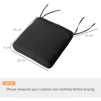 Outsunny Set of 6 Pcs Chair Cushion, 42Lx42Wx5T cm-Black(m-3)