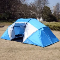 Outsunny Namiot Kempingowy dla Rodzin z 2 Sypialniami dla 4-6 Osób - Idealny do Przygód na Świeżym Powietrzu(m-2)