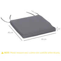 Outsunny Polyester Set Of 2 Garden Chair Cushion Grey(m-3)