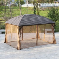 Outsunny Paviljoen tuintent opvouwbare tent partytent waterdicht met 4 dubbele zijwanden(m-7)