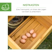 PawHut kippenhok kippenhok met ren pluimveehok met roede raam nestkast dennenhout geel + groen 168x75x103 cm(m-6)