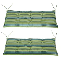 Outsunny Polyester Set Of 2 Swing Chair Cushion Green Stripes(m-10)