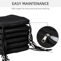 Outsunny Set of 6 Pcs Chair Cushion, 42Lx42Wx5T cm-Black(m-7)