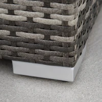 Outsunny meble ogrodowe z technorattanu zestaw wypoczynkowy 6 szt. Zestaw wypoczynkowy stal szary(m-9)