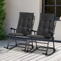 Outsunny Polyester High Back Outdoor Garden Chair Replacement Cushion Grey(m-13)