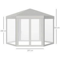 Tuinpaviljoen partytent paviljoen tuintent feesttent 6-hoekig, 3,9x3,9m(m-3)