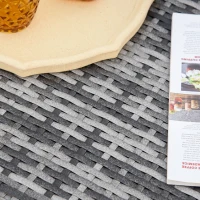 Outsunny meble ogrodowe z technorattanu zestaw wypoczynkowy 6 szt. Zestaw wypoczynkowy stal szary(m-8)