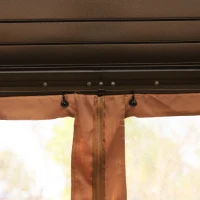 Outsunny Paviljoen tuintent opvouwbare tent partytent waterdicht met 4 dubbele zijwanden(m-9)