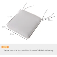 Outsunny Set of 6 Pcs Chair Cushion, 42Lx42Wx5T cm-Cream White(m-3)