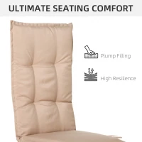 Outsunny Polyester High Back Outdoor Garden Chair Replacement Cushion Beige(m-4)
