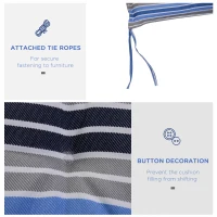 Outsunny Polyester Set Of 2 Swing Chair Cushion Blue Stripes(m-6)