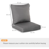 Outsunny Outdoor Seat and Back Cushion Set Patio Deep Seating Chair Replacement Cushion(m-3)