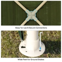 Outsunny 2.7m x 2.7m Garden Gazebo Marquee Party Tent Wedding Canopy Outdoor(Green)(m-6)