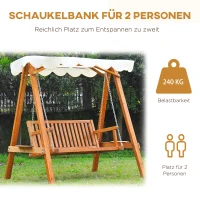 Outsunny Hollywoodschommel tuinschommel bank schommel 2-zitter lariks 240 kg(m-6)
