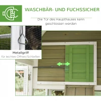PawHut Hühnerstall Hühnerkäfig Hühnervoliere für 2-4 Hühner Nistkasten mit Haupthaus Nistkasten Auslauf Laufstall wetterbeständig Tannenholz Grau 167,5x109x100 cm(m-8)