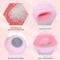 HOMCOM Kindertöpfchen, Kindertoilette, Baby WC mit abnehmbarer Schale, Toilettesitz in Nilpferd Optik, Baby Toilettentrainer  für 6-48 Monate, Plastik Rosa 40 x 30 x 23 cm(m-5)