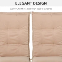 Outsunny Polyester High Back Outdoor Garden Chair Replacement Cushion Beige(m-5)