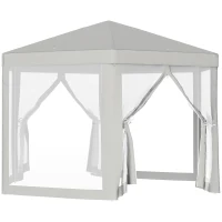 Tuinpaviljoen partytent paviljoen tuintent feesttent 6-hoekig, 3,9x3,9m(m-11)