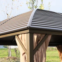 Outsunny Paviljoen tuintent opvouwbare tent partytent waterdicht met 4 dubbele zijwanden(m-4)