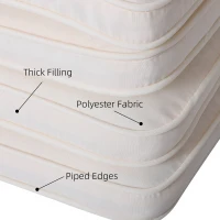 Outsunny Set of 6 Pcs Chair Cushion, 42Lx42Wx5T cm-Cream White(m-4)