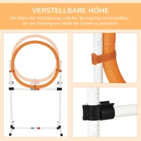 PawHut Hondentrainingsset springring voor huisdieren behendigheidstraining met PE-draagtas(m-4)